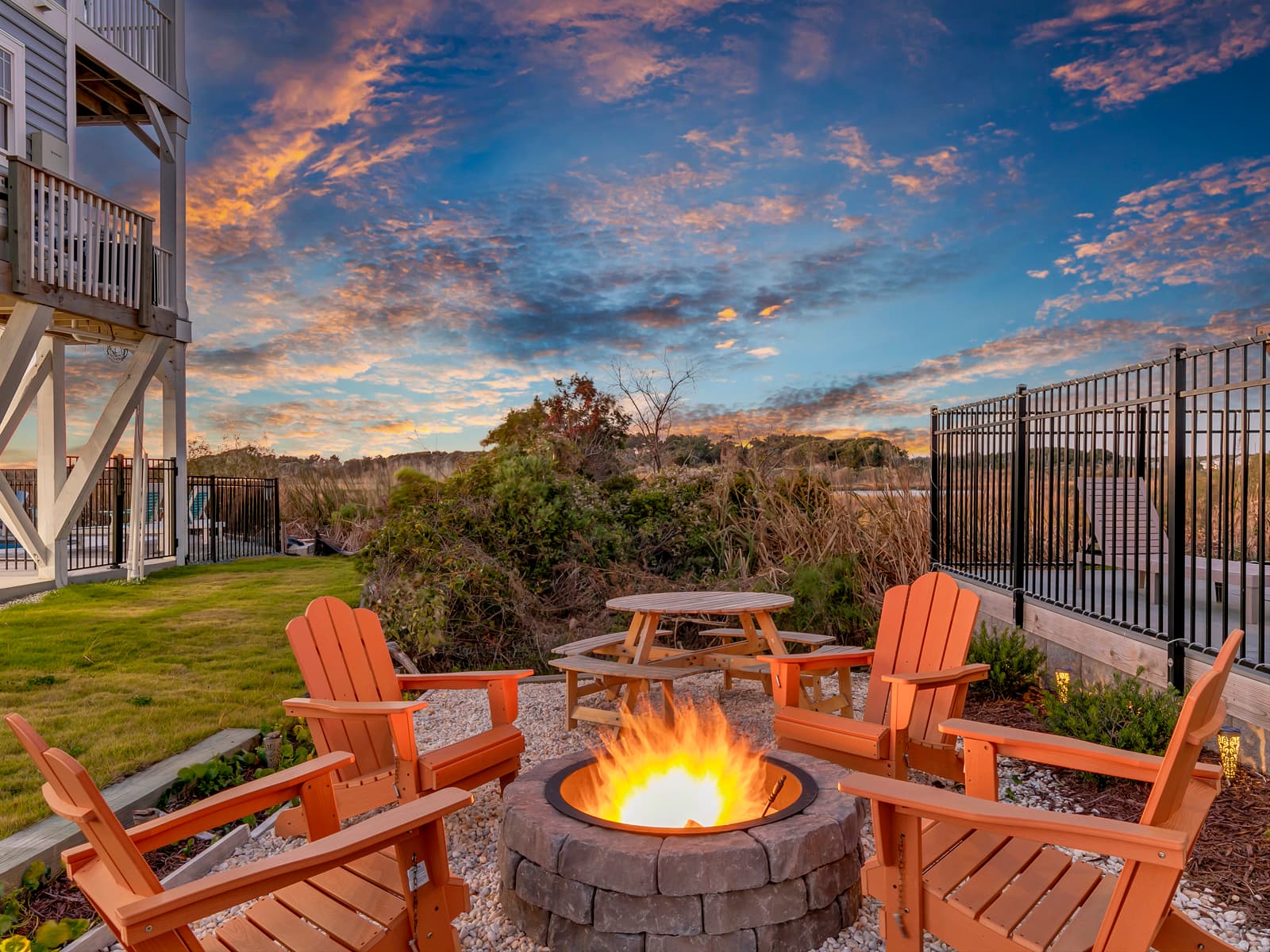 Enjoy the firepit and breathtaking sunset views