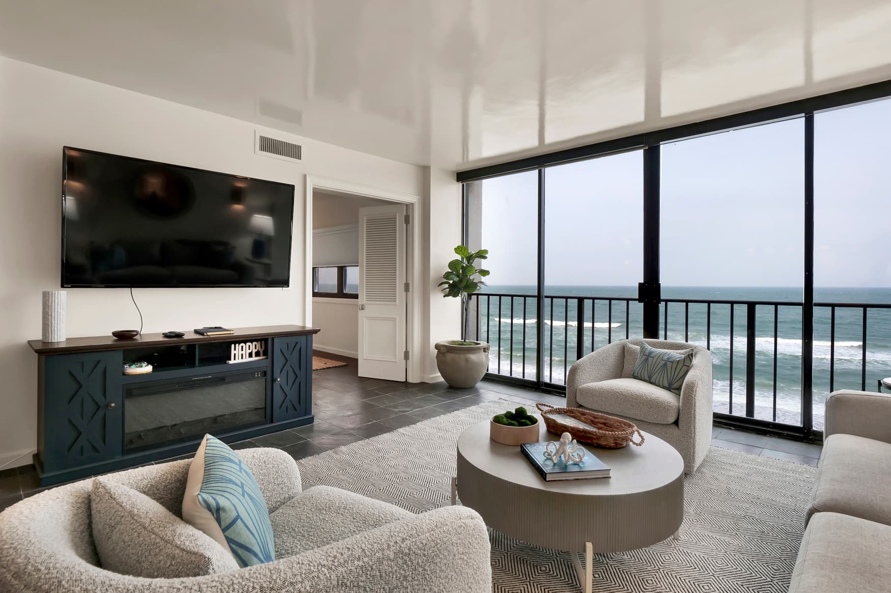 Open airy living space with spectacular views