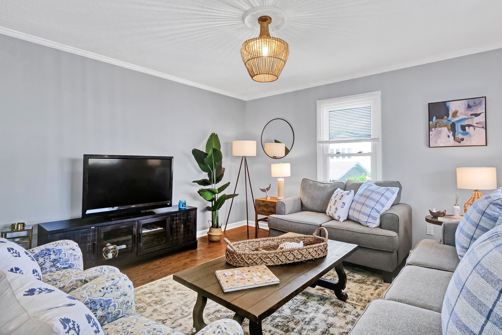 Tastefully decorated living room; Unit A