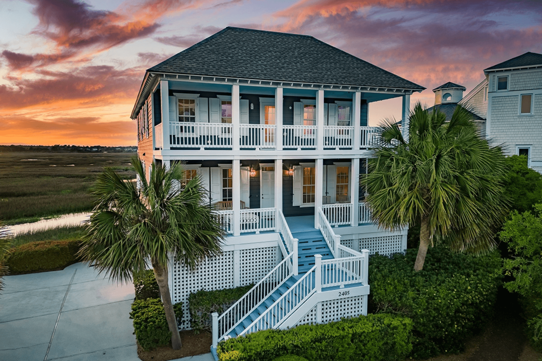 Your beach vacation home is waiting for you silently in the sunset