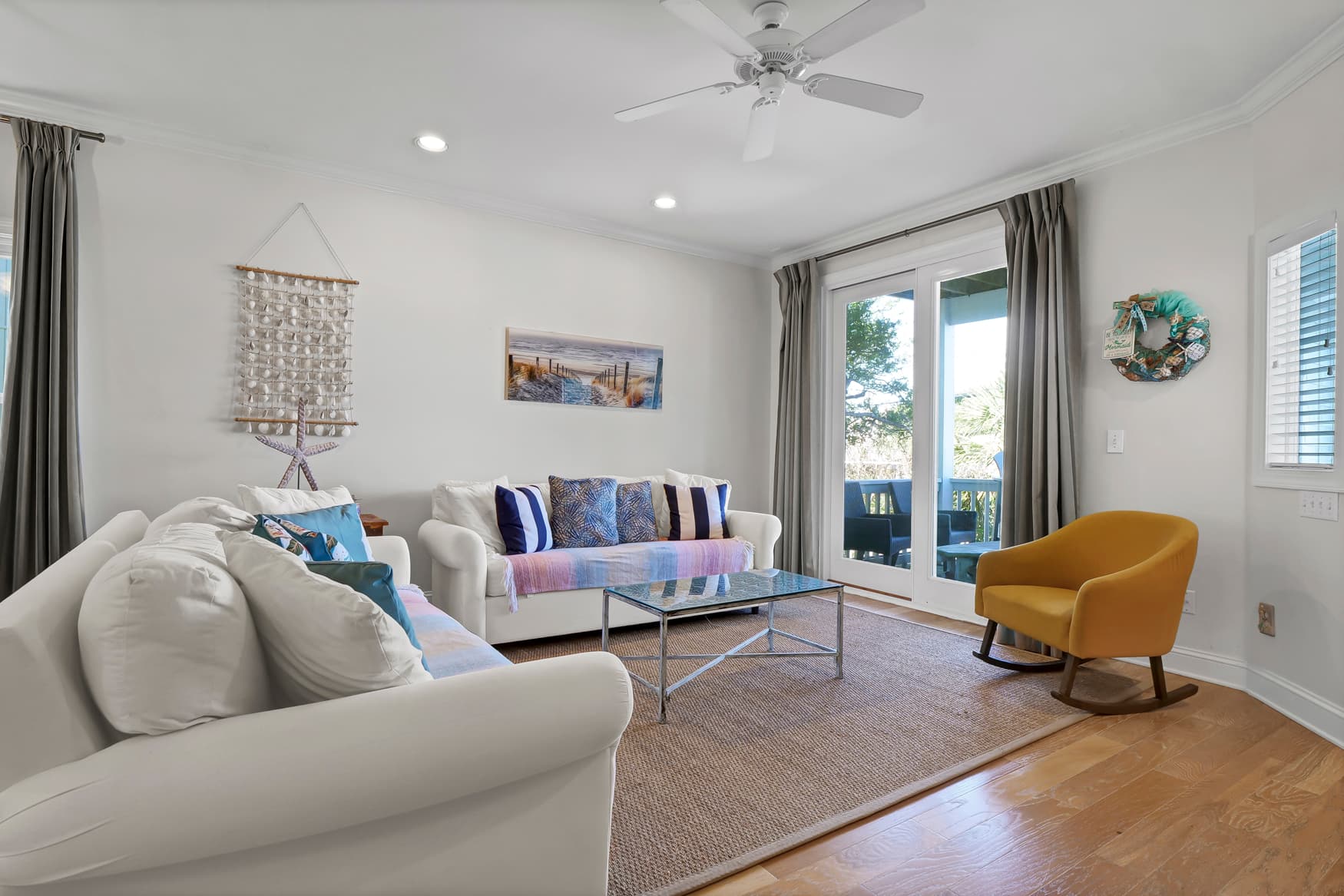 Relax in the cozy living room with plenty of seating