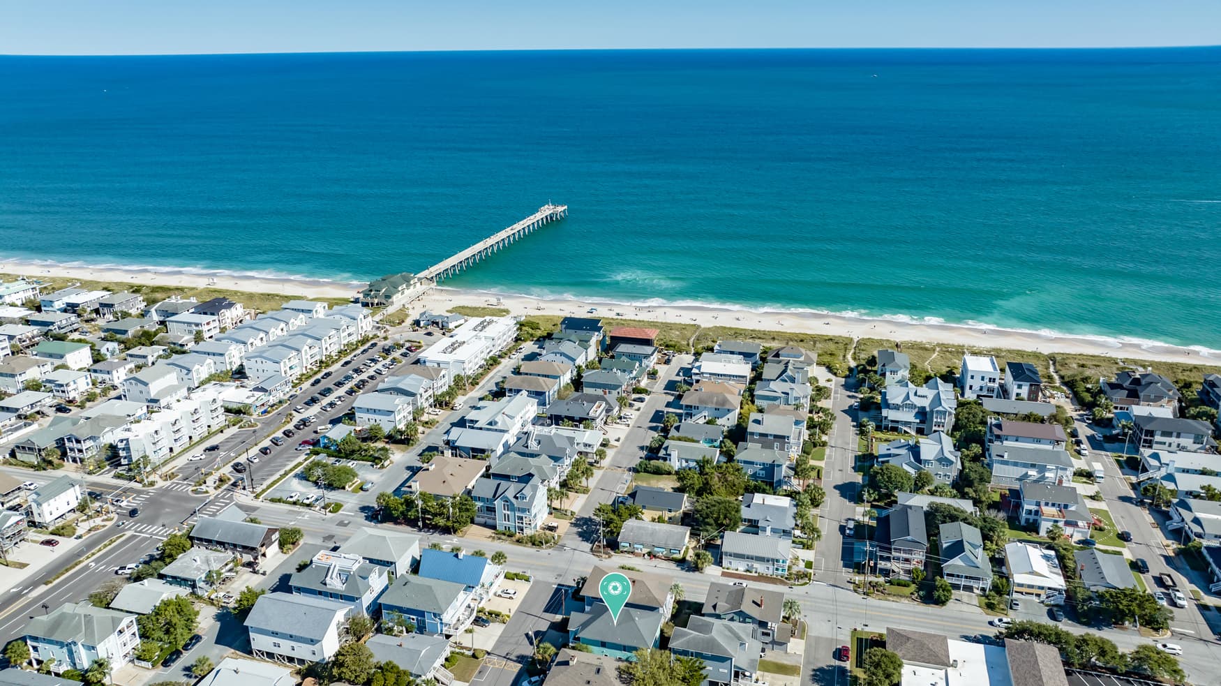 The beautiful blue Atlantic Ocean on Wrightsville Beach