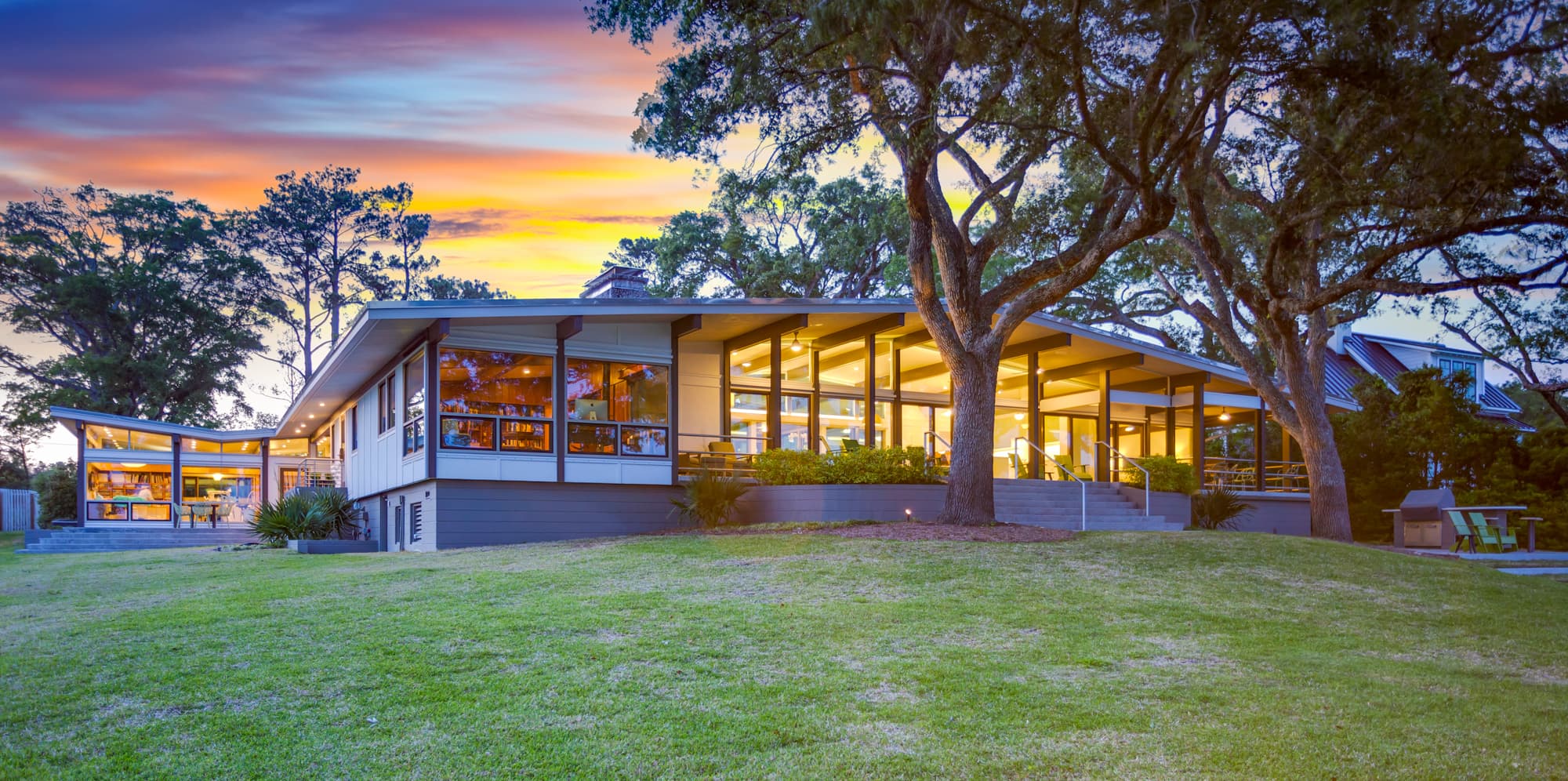 Rear view of main house