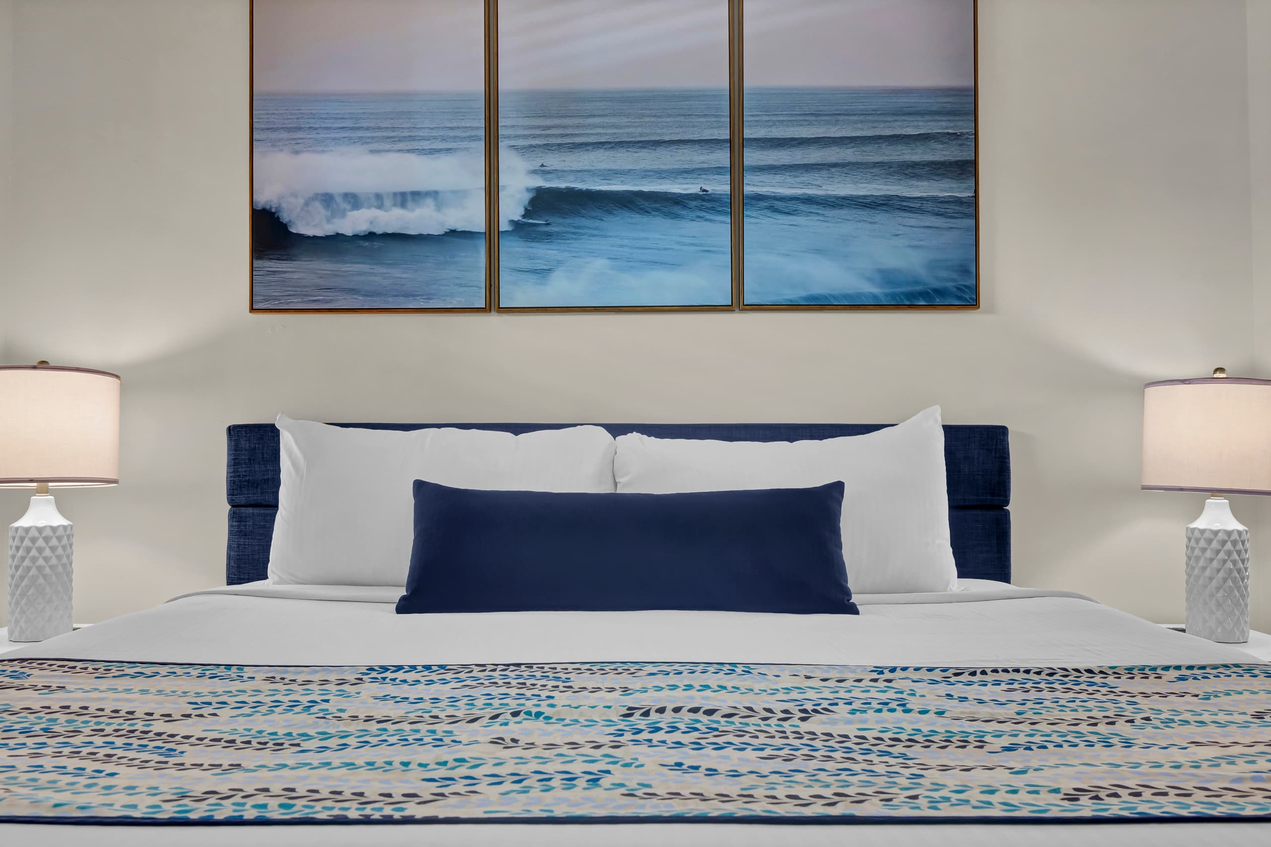 Tranquil, spacious bedroom with a luxurious king-size bed