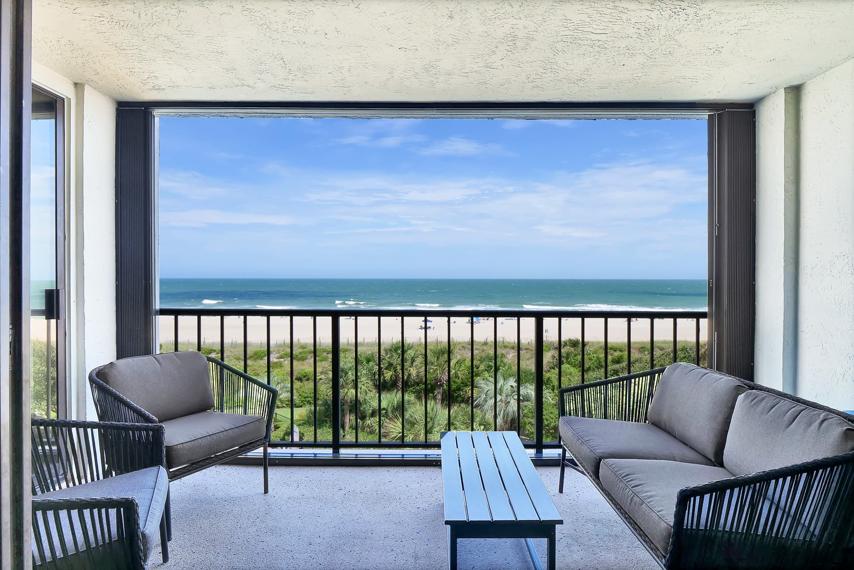 Large deck with ocean views