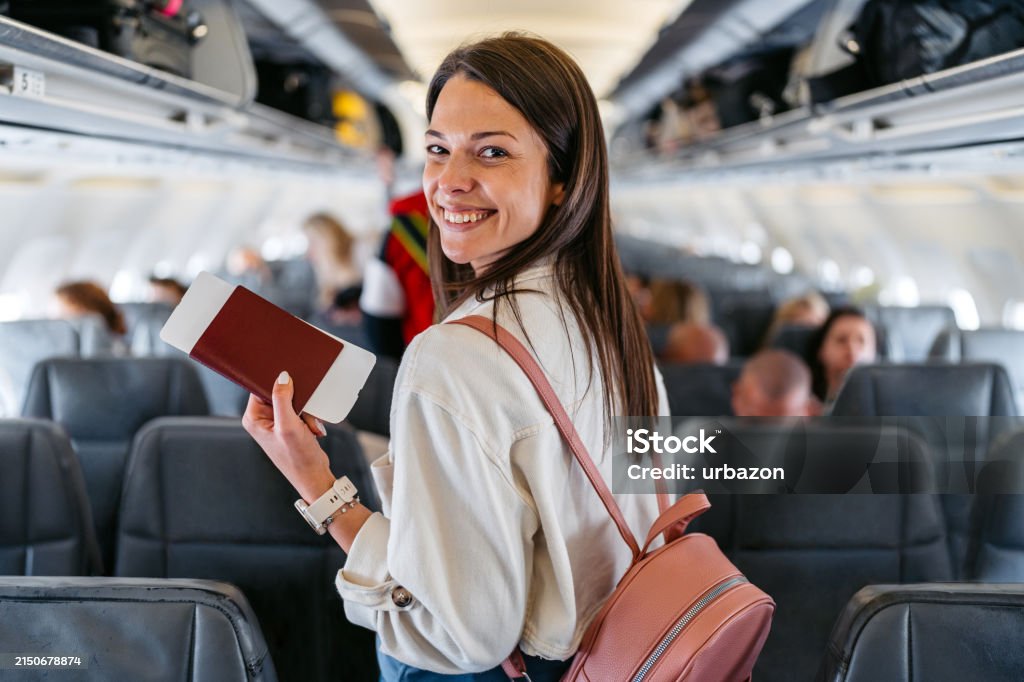 Traveler boarding a plane on the way to the Carolina coast